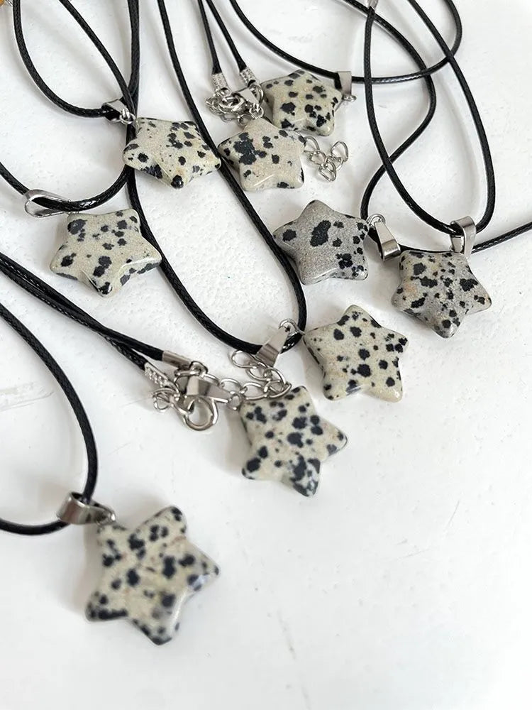90's / Y2K Natural Stone Star Pendant Necklace Jewelry Gift