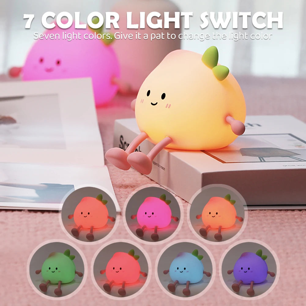 Cute Peach Rechargeable LED Lamp
