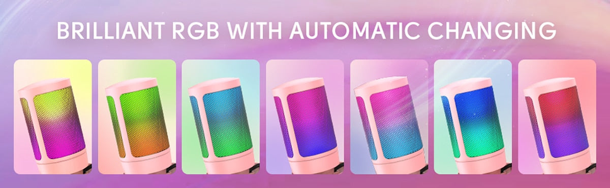 Pink Stylish USB Gaming PC Colour Changing Microphone for Streaming