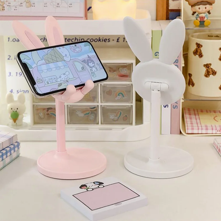 Bunny Ears Mobile Phone Holder Stand Phone iPad, Tablet (Pink or White)