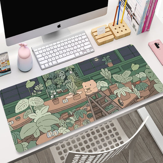 Green Plants Cute Gaming Kawaii Mousepad