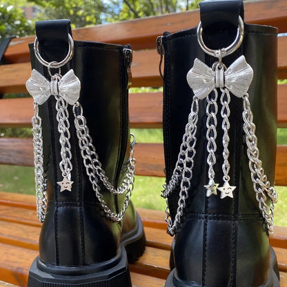 2 pieces of Bow Chain Star Shoe / Boot Chains