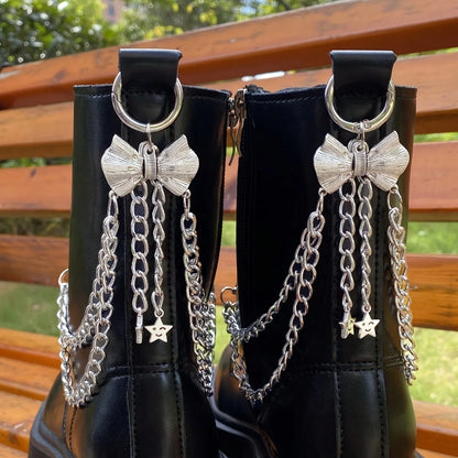 2 pieces of Bow Chain Star Shoe / Boot Chains