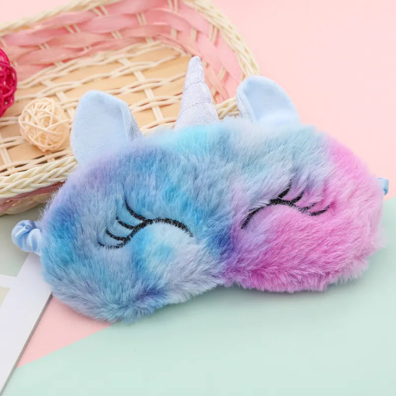 Colorful Rainbow Unicorn Anime Sleeping Mask Cute for Travel & Sleep