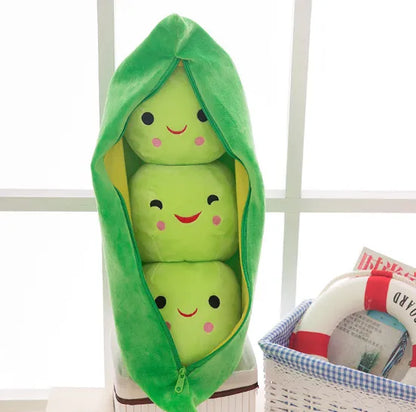 Happy Cute Pea Pod Stuffed Plush Toy, 2 Colors