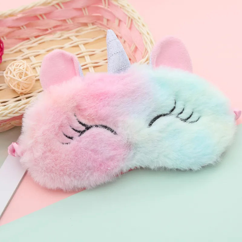 Colorful Rainbow Unicorn Anime Sleeping Mask Cute for Travel & Sleep