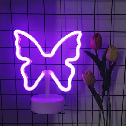 Colorful Desktop Butterfly Neon Light