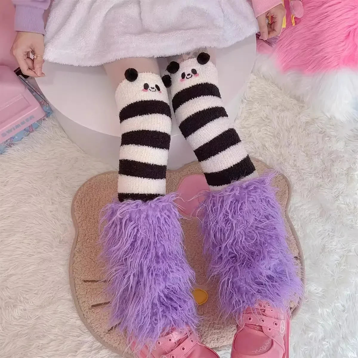 Warm Cute Cozy Bear Thermal Leg Warmer Over Knee Socks(Various Styles)