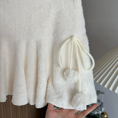 Kawaii White Preppy Mini Skirt