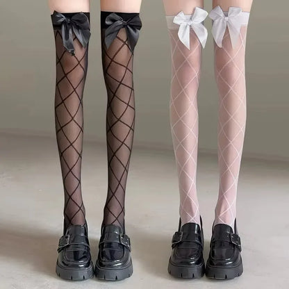 Knee High Bow Socks Stockings