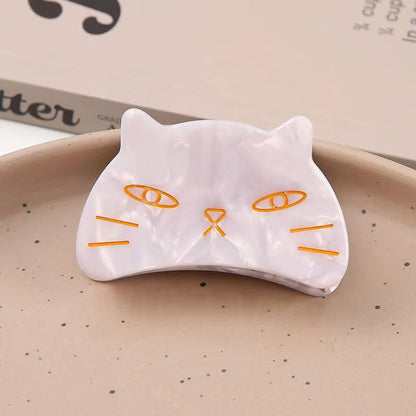 1pc Cat Cute Shell Pearlescent Animal Claw Hair Clip