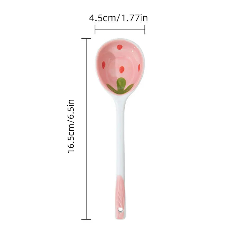 Kawaii Strawberry Ceramic Spoon