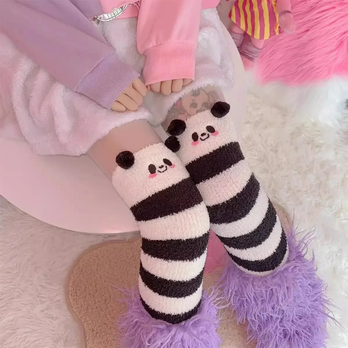 Warm Cute Cozy Bear Thermal Leg Warmer Over Knee Socks(Various Styles)