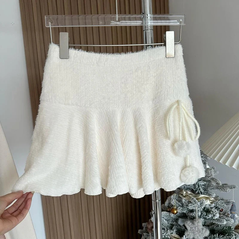 Kawaii White Preppy Mini Skirt