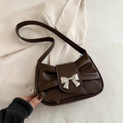 Sweet Bow Small Underarm Bag PU Leather