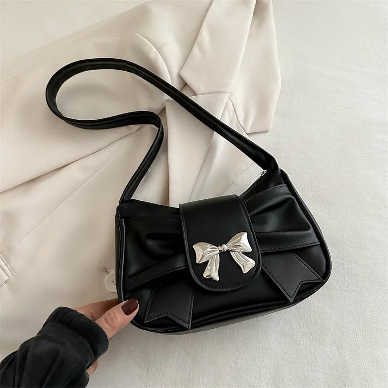 Sweet Bow Small Underarm Bag PU Leather