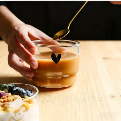 Cute Trendy Love Heart Happy Drinking Glass