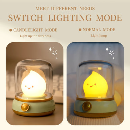 Ghost Flame Mini Desktop LED Cute Night Lamp - USB Chargeable