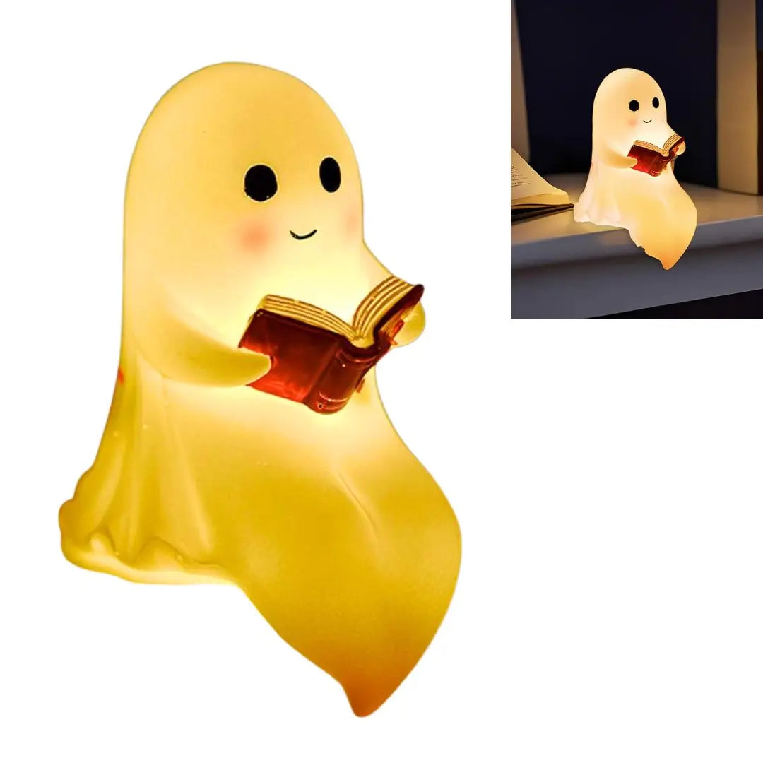 Cute Ghost Reading Lovers Autumn Cozy Halloween Light