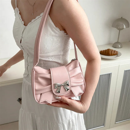 Sweet Bow Small Underarm Bag PU Leather