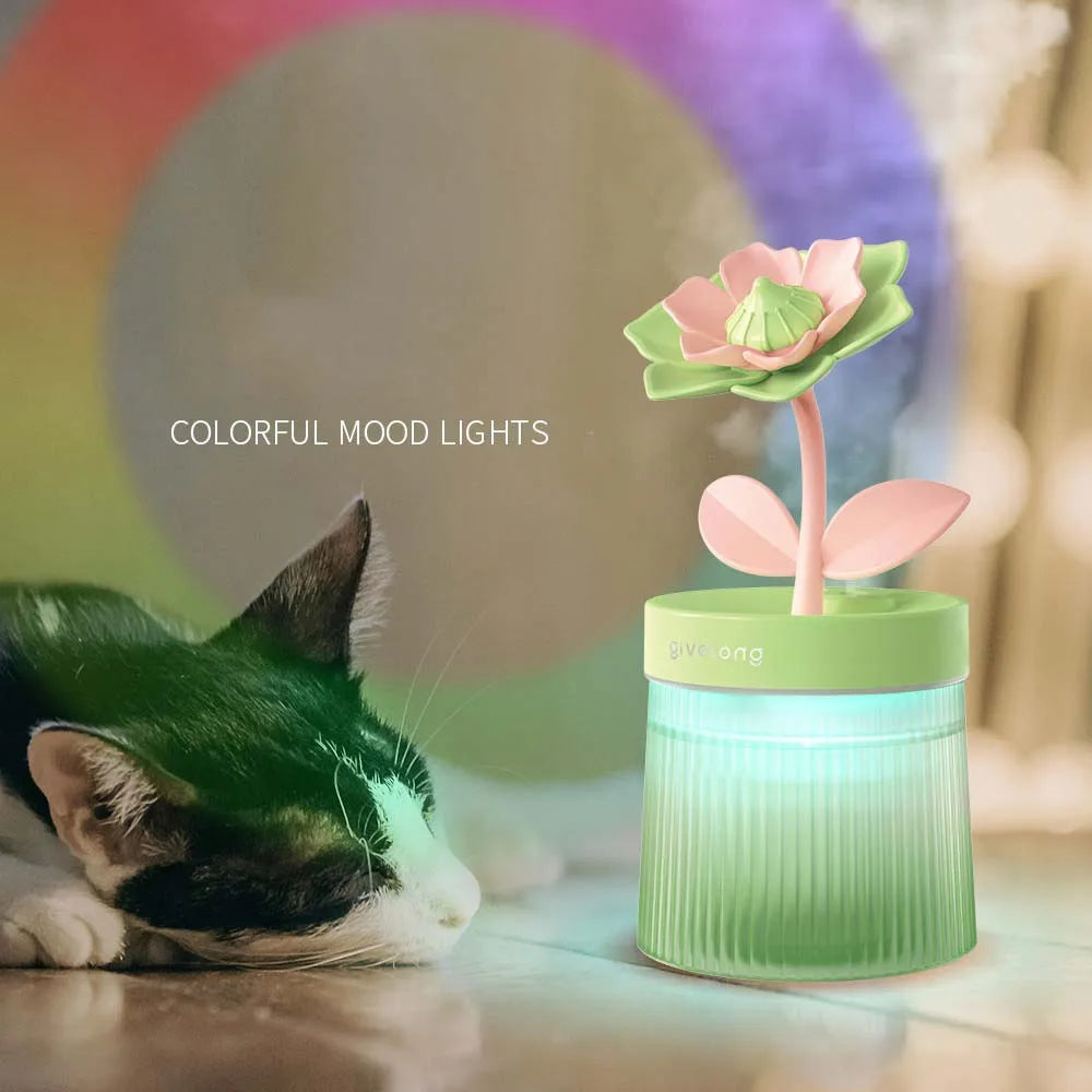 Flower Light Up Humidifier/ Diffuser - USB Ultrasonic