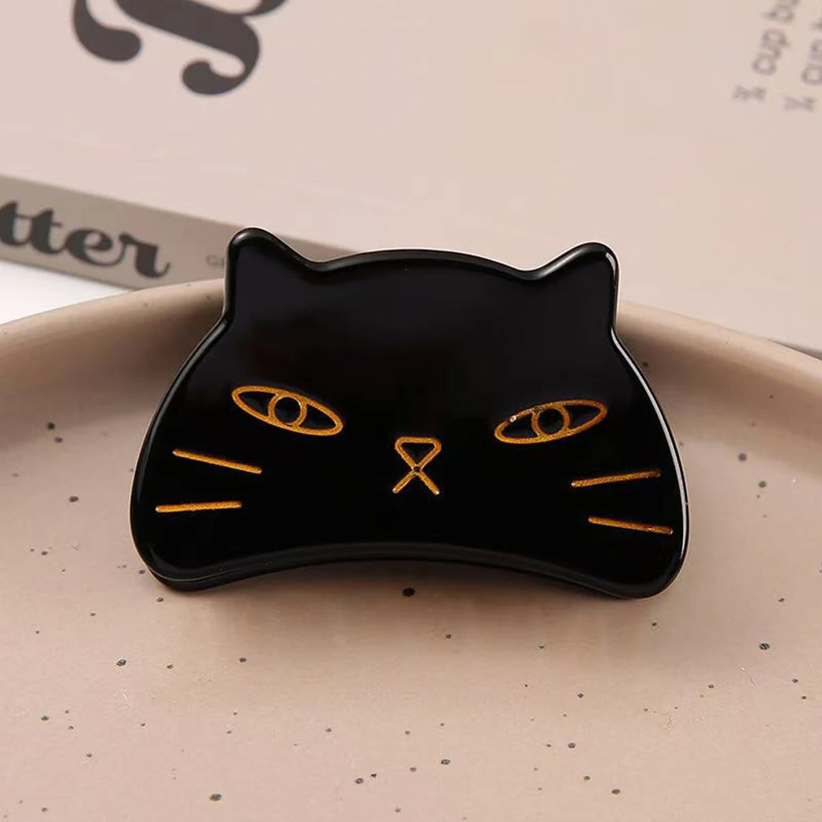 1pc Cat Cute Shell Pearlescent Animal Claw Hair Clip