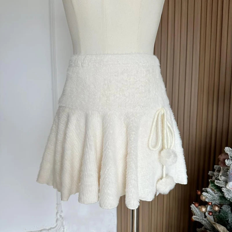 Kawaii White Preppy Mini Skirt