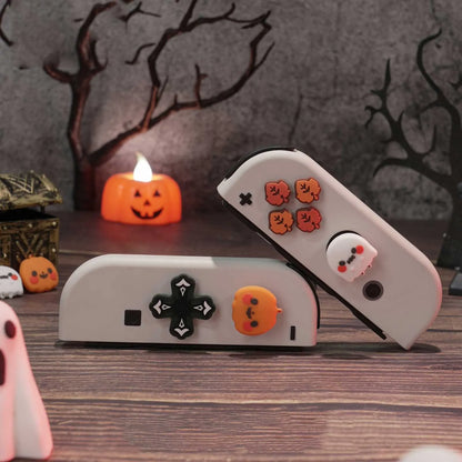 Cute & Spooky Halloween D-Pad ABXY Button Caps Luminous Thumb Grips for Nintendo Switch/Switch