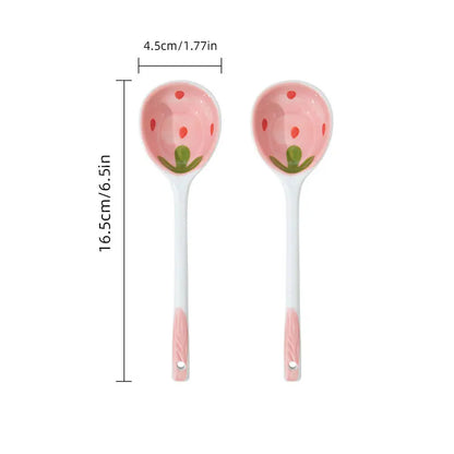 Kawaii Strawberry Ceramic Spoon