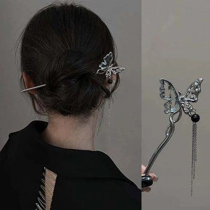 Butterfly Flower Tassel Hairsticks
