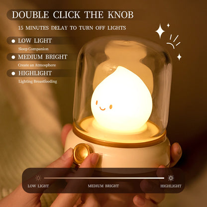 Ghost Flame Mini Desktop LED Cute Night Lamp - USB Chargeable