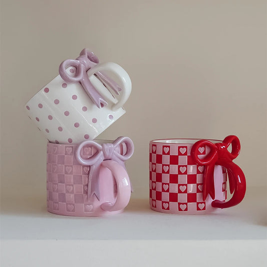 Bow Heart Ceramic Coffee & Tea Mug
