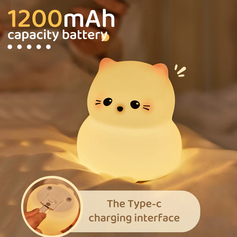 Cat Night Light USB Rechargeable Room Decor