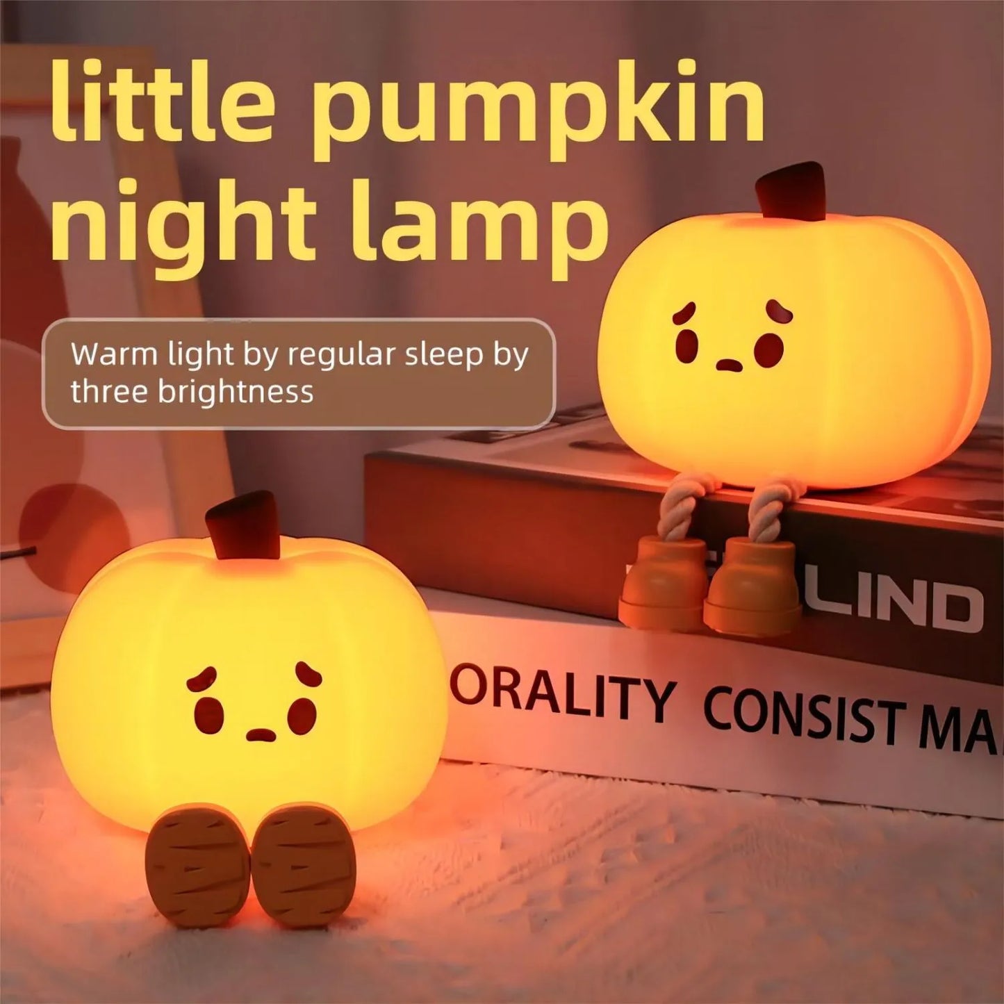 Cute Decor Halloween Pumpkin Night Light (3 Dimming Levels)