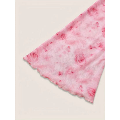 Pink Bow Floral Long Sleeved Top