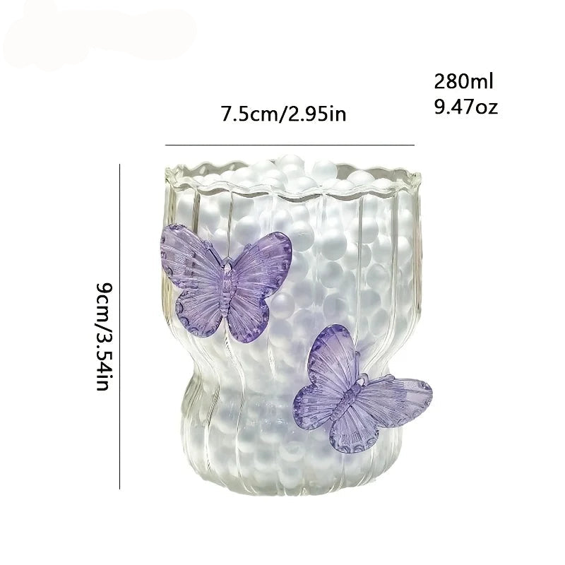 Cute & Stylish 3D Butterfly Glass in Pink or Purple