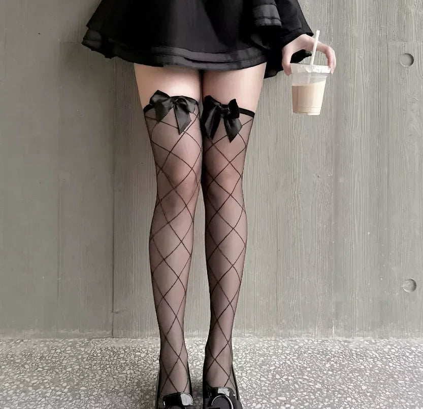 Knee High Bow Socks Stockings