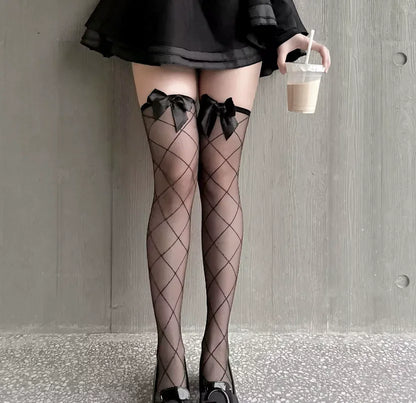 Knee High Bow Socks Stockings