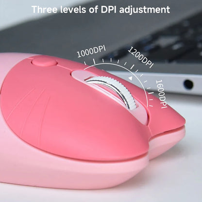 Cute and Colorful Cat Shaped Wireless Bluetooth Mouse with USB Receiver