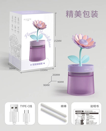 Flower Light Up Humidifier/ Diffuser - USB Ultrasonic