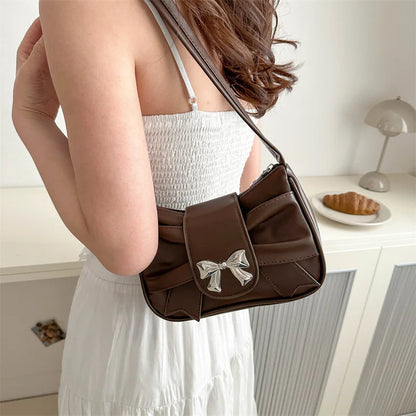 Sweet Bow Small Underarm Bag PU Leather