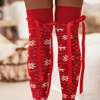 Winter Warm Christmas Multi-color Knee Socks