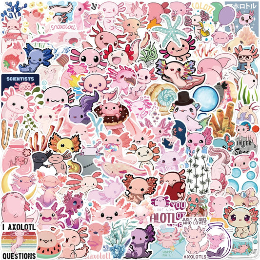 100Pcs Pink Axolotl Graffiti Stickers