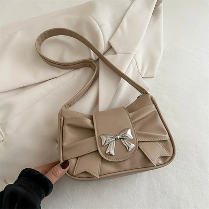 Sweet Bow Small Underarm Bag PU Leather