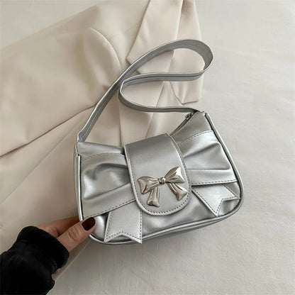 Sweet Bow Small Underarm Bag PU Leather