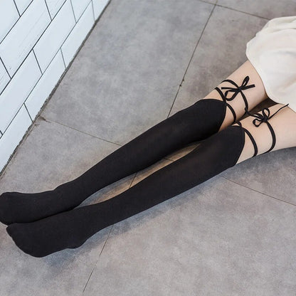 Lolita Kawaii Cross-tie Over-knee Socks