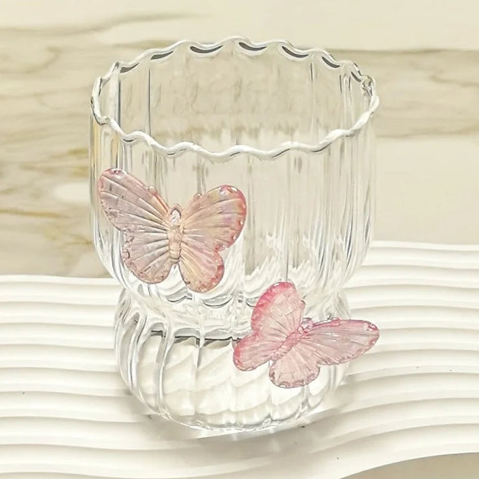 Cute & Stylish 3D Butterfly Glass in Pink or Purple