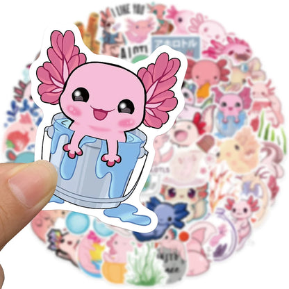 100Pcs Pink Axolotl Graffiti Stickers