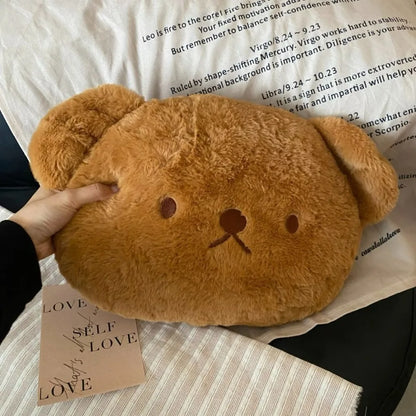 Cute Cosy Rabbit and Bear Brown Snuggly Cushions