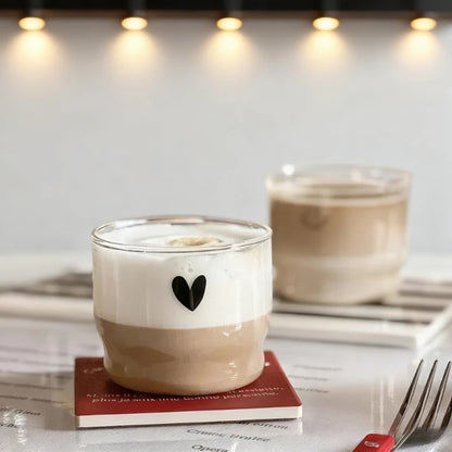 Cute Trendy Love Heart Happy Drinking Glass